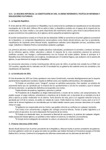 14.3.- LA SEGUNDA REPÚBLICA. LA CONSTITUCIÓN DE 1931. EL