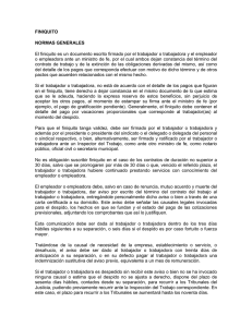 FINIQUITO NORMAS GENERALES El finiquito es un documento