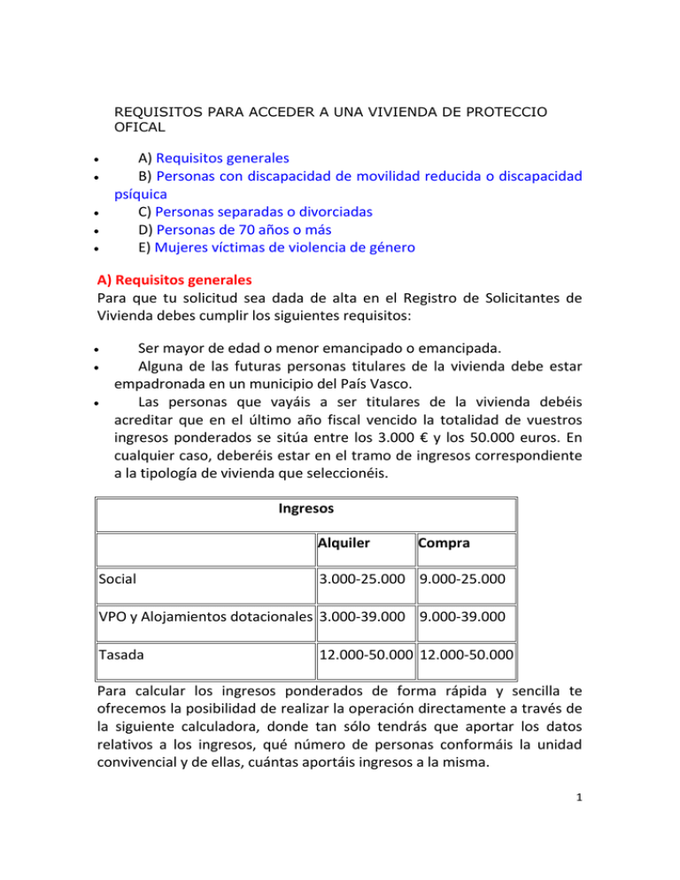 Requisitos De Las Viviendas De Protección Oficial