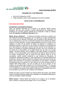 Lunes 14 de enero de 2013 RESUMEN DE LA INFORMACIÓN Error