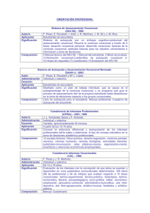 ORIENTACIÓN PROFESIONAL  Sistema de Asesoramiento Vocacional (SAV-90) - 1990