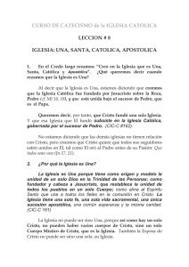 CURSO DE CATECISMO de la IGLESIA CATÓLICA LECCION # 8