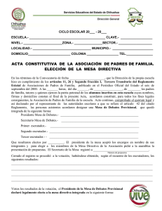 Acta constitutiva de la Asociación de los padres de familia.