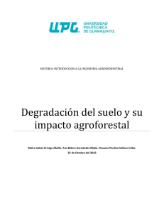 Degradación del suelo y su impacto agroforestal - Introduccion
