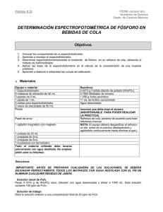 Determinación de Fósforo en bebidas de cola