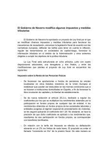 El Gobierno de Navarra modifica algunos impuestos y medidas