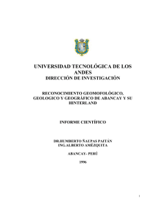 Reconocimiento geol&oacute;gico, geomorfol&oacute;gico y geogr&aacute;fico de Abancay