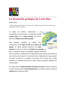 La formación geológica de Costa Rica