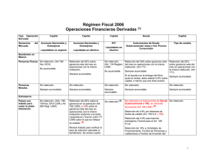 regimen fiscal 2005 operaciones financieras derivadas