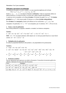 Ejercicios De Matematicas 2º E S O Expresiones Algebraicas 1