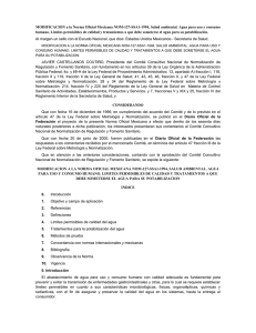 MODIFICACION a la Norma Oficial Mexicana NOM-127-SSA1