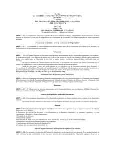 Ley Orgánica del Tribunal Supremo de Elecciones y del Regist