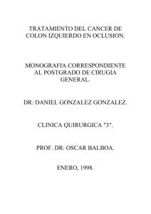 tratamiento del cancer de colon izquierdo en oclusion