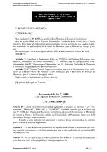 Reglamento de la Ley N&ordm; 26848
