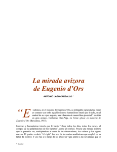“E  La mirada avizora de Eugenio d’Ors