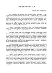 PADRE JOSÉ-ORIOL BAYLACH Por el P. André Sylvestre, C.M.
