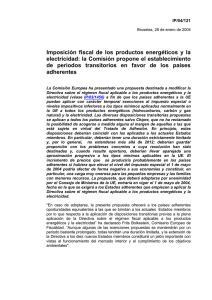 Imposición  fiscal  de  los  productos ... electricidad: la Comisión propone el establecimiento