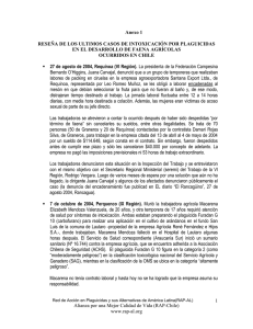 Anexo 1 RESEÑA DE LOS ULTIMOS CASOS DE INTOXICACIÓN POR PLAGUICIDAS