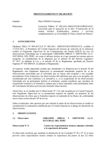 PRONUNCIAMIENTO N° 202-2011/DTN Entidad: Plan COPESCO