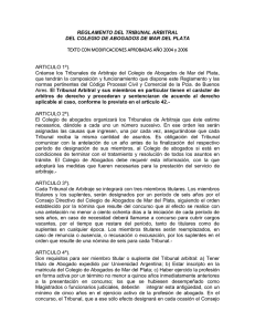 REGLAMENTO DEL TRIBUNAL ARBITRAL