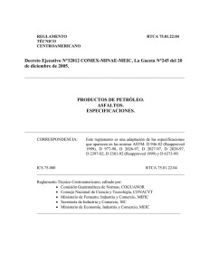 Decreto Ejecutivo N&deg;32812 COMEX-MINAE-MEIC, La Gaceta N&deg;245 del 20 PRODUCTOS DE PETR&Oacute;LEO.