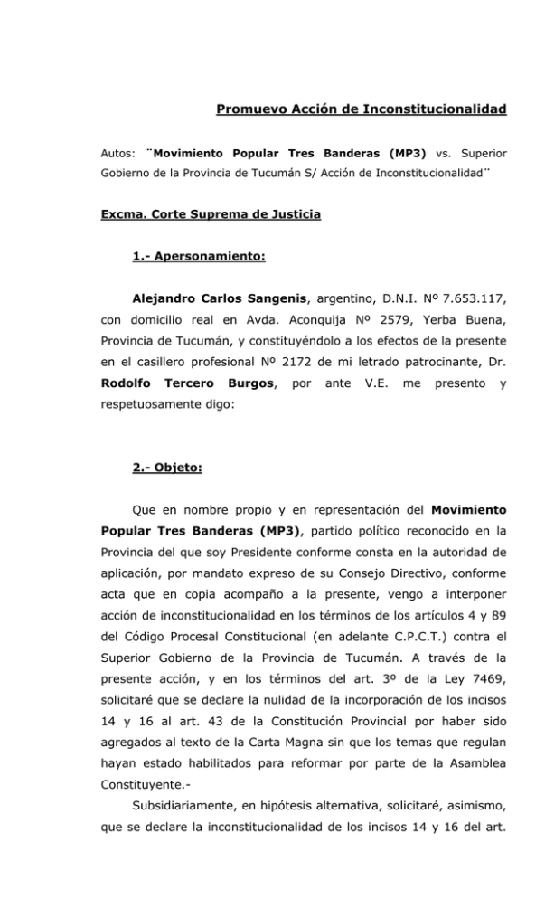 Promuevo Acción De Inconstitucionalidad