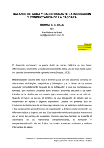BALANCE DE AGUA Y CALOR DURANTE LA INCUBACIÓN