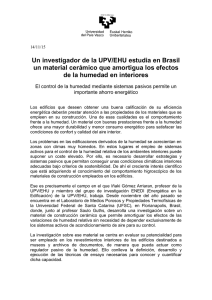 Un investigador de la UPV/EHU estudia en Brasil