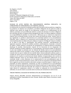 Nulidad de Actos dentro de Procedimiento Arbitral.