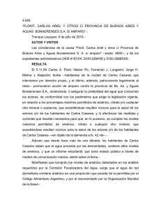 4.650 &ldquo;FLORIT,  CARLOS  ARIEL  Y  OTROS ... &rdquo;.- AGUAS  BONAERENSES S.A. S/ AMPARO