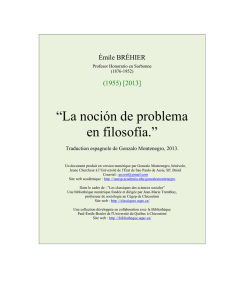 “La noción de problema en filosofía.”