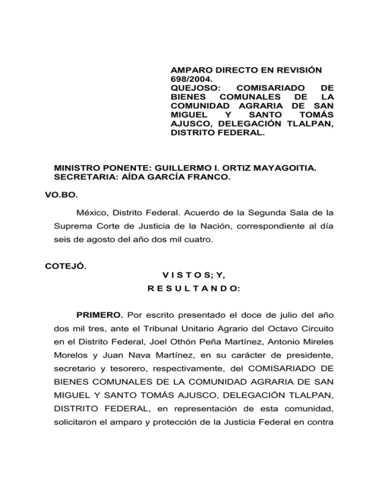 amparo directo en revisión - Suprema Corte de Justicia de la Nación