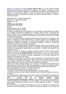 R&eacute;gimen  de  Transici&oacute;n.  Alto  riesgo.