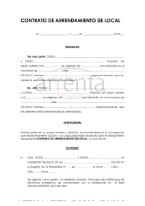 Contrato de alquiler de local de ARRENTA con arbitraje