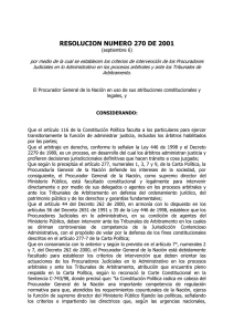RESOLUCION NUMERO 270 DE 2001