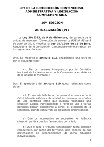 LEY DE LA JURISDICCIÓN CONTENCIOSO- ADMINISTRATIVA Y LEGISLACION COMPLEMENTARIA 10ª  EDICIÓN