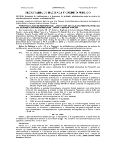 Primera Resolución ​de Facilidades Administrativas 2015