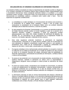 DECLARACIÓN DEL XV CONGRESO COLOMBIANO DE
