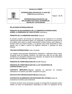 Sentencia C-249/04 INTERNACIONALIZACION DE LA VIDA DEL