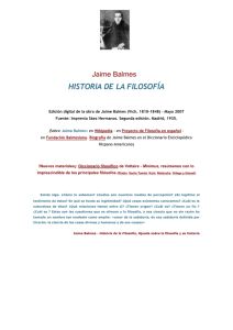 Balmes Jaime - Historia De La Filosofia