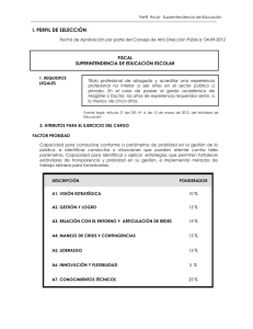 Perfil Fiscal - Superintendencia de Educación I. PERFIL DE