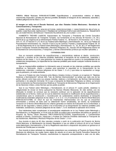 NORMA Oficial Mexicana NOM-032-SCT2/2009, Especificaciones y