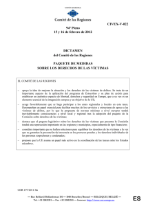 paquete de medidas sobre los derechos de las víctimas