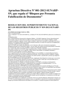Aprueban Directiva N&ordm; 001-2012-SUNARP