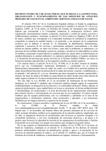 Decreto Atenci&oacute;n Primaria Salud Andaluc&iacute;a