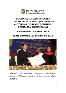 DOCTORADO HONORIS CAUSA OTORGADO POR LA UASD
