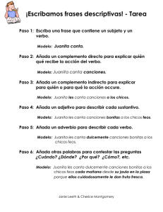 ¡Escribamos frases descriptivas