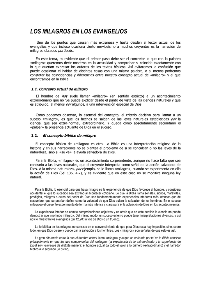 Citas biblicas de milagros sobre la naturaleza