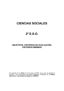 CIENCIAS SOCIALES 2º E.S.O. OBJETIVOS, CRITERIOS DE EVALUACIÓN,