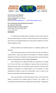 Carta a Los Señores Senadores de la Republica Argentina